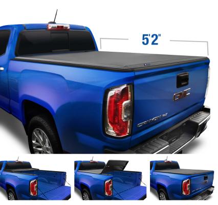 T3 Soft Tri-Fold Tonneau Cover For 15-22 Colorado/Canyon Fleetside 5 Ft 2 Inch Bed Tyger Auto