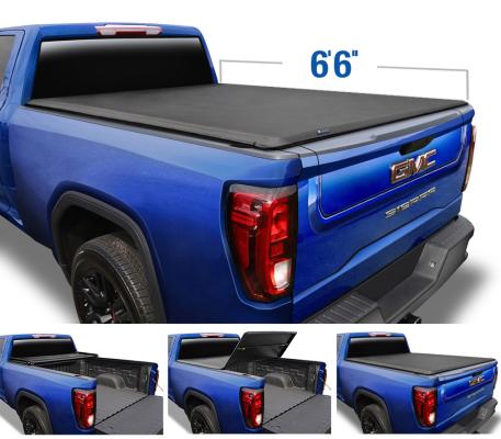 T3 Soft Tri-Fold Tonneau Cover For 19-22 Silverado/Sierra 1500 Fleetside 6 Ft 6 Inch Bed Tyger Auto