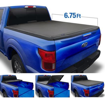 T3 Soft Tri-Fold Tonneau Cover For 99-16 Ford F-250 F-350 Super Duty Styleside 6.75 Ft Bed Tyger Auto