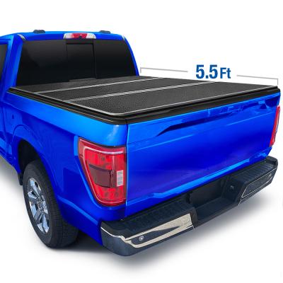 T5 Alloy Hardtop Truck Bed Tonneau Cover 15-22 Ford F-150 Styleside 5.5 Foot Bed Hard Folding Solid Tri-Fold Pickup Truck Tonneau Cover Tyger Auto
