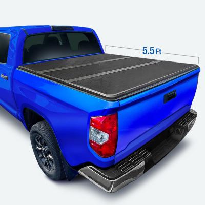 T5 Alloy Hardtop Truck Bed Tonneau Cover 14-21 Toyota Tundra (Only Fit models With Bed Rails) Fleetside 5.5 Foot Bed Hard Folding Solid Tri-Fold Pickup Tyger Auto