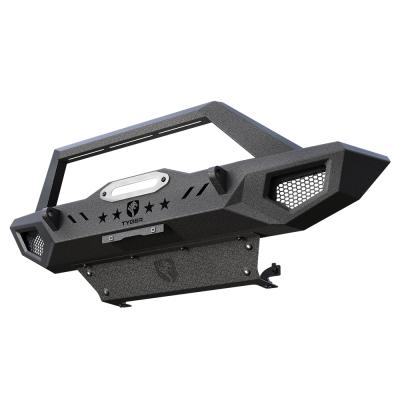 Front Bumper Kit w/ Skid Plate W Inch Plate For 07-18 Jeep Wrangler JK 18-22 JL Excl. diesel and hybrid 20-22 Gladiator JT Textured Black TYGER Fury Tyger Auto