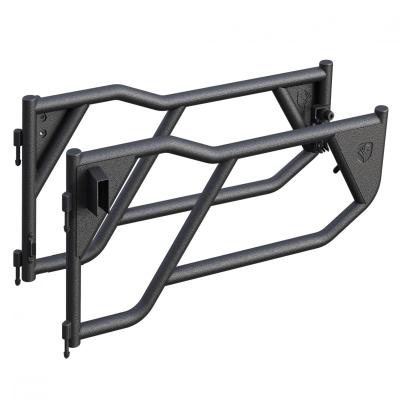 Tubular Doors 07-18 Jeep Wrangler JK 2-Doors Textured Black w/Mirror Mount Front Doors Only Tyger Auto