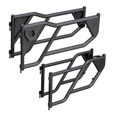 Tubular Doors 18-22 Jeep Wrangler JL 4-Doors 2020-2022 Gladiator JT Textured Black w/Mirror Mount Front and Rear Door Set Tyger Auto