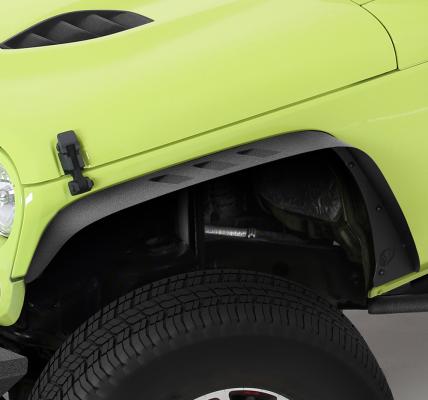 Slim Flat Style Steel Fender Flares Front and Rear 4PCS Set Black Textured For 07-18 Jeep Wrangler JK 2/4 Door Tyger Auto