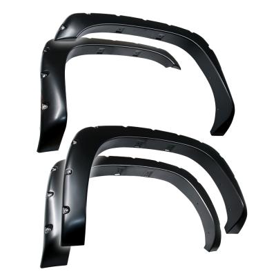 Fender Flares For 99-06 Silverado/Sierra Incl. 07 Classic Paintable Smooth Matte Black Pocket Bolt-Riveted Style Set 4 Piece Tyger Auto