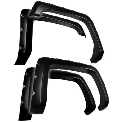 Fender Flares For 14-18 Silverado 1500 15-19 Silverado 2500 3500 HD 6.5 and 8 Ft Bed Paintable Smooth Matte Black Pocket Bolt-Riveted Style Set 4 PC Tyger Auto