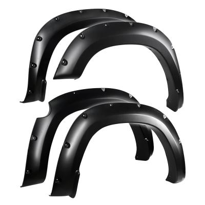 Fender Flares For 19-22 Ram 1500 Double and Crew Cab Not For Rebel or Classic Smooth Paintable Matte Black Pocket Bolt-Riveted Style Set 4PC Tyger Auto