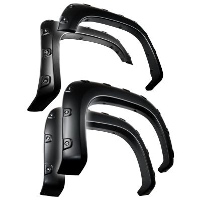 Fender Flares For 07-13 GMC Sierra 1500 For Short Bed Paintable Smooth Matte Black Pocket Bolt-Riveted Style Set 4 Piece Tyger Auto