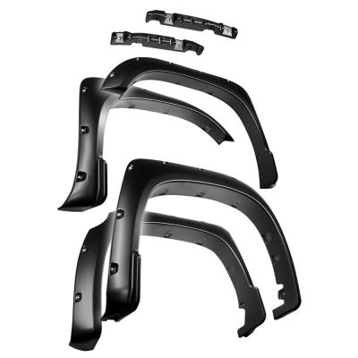 Fender Flares For 14-20 Toyota Tundra Smooth Matte Black Paintable Pocket Bolt-Riveted Style Set 4 Piece Factory Mudflaps Must be Removed Tyger Auto