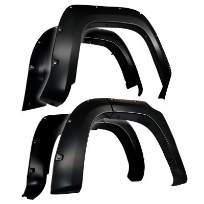 Fender Flares For 14-22 Toyota 4Runner Excl Limited Smooth Paintable Matte Black Pocket Bolt-Riveted Style Set 4 Piece Tyger Auto