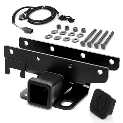 Towing Combo 2 Inch Receiver Hitch Kit and Wiring Harness/Hitch Cover For 07-18 Wrangler JK 2/4Dr Tyger Auto