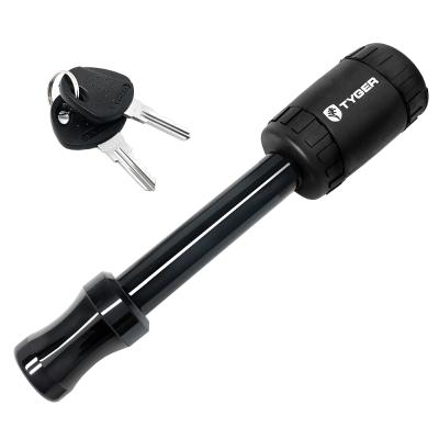 Solid Black Hitch Pin Lock with Key fits 5/8 Inch Pin Holes on 2 Inch Hitch Receiver Load Rating 12000 Lbs Class III IV V Tyger Auto