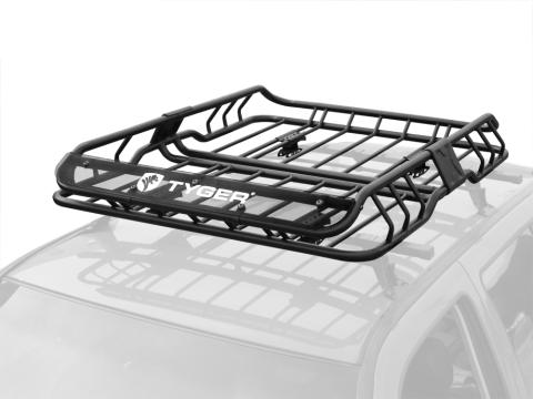 Heavy Duty Roof Mounted Cargo Basket Rack L47 Inch x W 37 Inch x H 6 Inch Roof Top Luggage Carrier With Wind Fairing Tyger Auto
