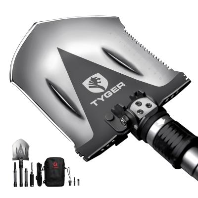  Shovel Military Heavyduty Folding Compact Tool 16-in-1 Multifunction for Off-Roading Camping Outdoor Survivalist and Emergency Tyger Auto