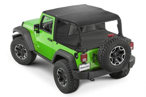Jeep JK Combo For Soft Top Equipped Cable Style Bimini Top For 10-18 Wrangler JK 2 Door w/s Header WindStopper Plus and Tonneau MasterTop