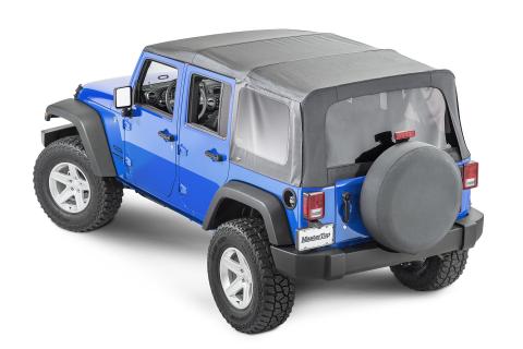 Jeep JK Replacement Top No Doorskins Tinted Glass For 07-09 Jeep WranglerJK 4 Door Black Diamond MasterTop
