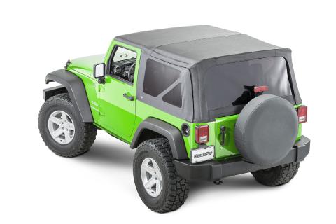 Jeep JK Replacement Top No Doorskins Tinted Glass For 13-18 Jeep Wrangler JK 2 Door Black Diamond MasterTop