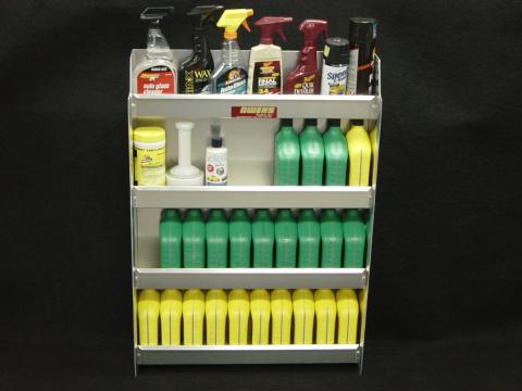 RaceMates Oil Storage Shelf Rack / 4-Tier / Smooth Mill Finish Aluminum / Owens Products