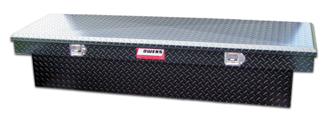 Truck Tool Box Garrison Series Crossover Style / Full Size / Diamond Tread Aluminum / Black Powder Coat / Owens Products