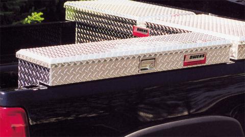 Truck Tool Box Garrison Series Side Mount / Full Size 48 Inch / Diamond Tread Aluminum / Bright Polished / Owens Products