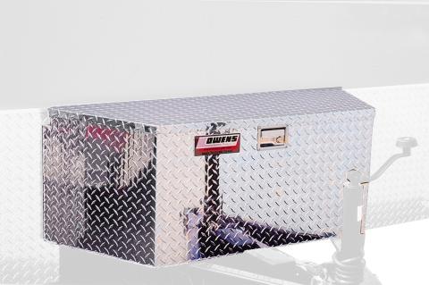 Truck Tool Box Garrison Series Trailer Tongue Cargo / Deep 34 Inch / Diamond Tread Aluminum / Bright Polished / Owens Products