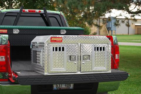 Dog Box Hunter Series Double Compartment / ATV UTV SUV / 36 W x 30 D x 19.75 H / Standard Vents / Diamond Tread Aluminum / Owens Products