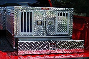 Dog Box Pro Hunter Series Double Compartment with Bottom Drawer / 38 W x 40 D x 26 H / All Seasons Vents / Diamond Tread Aluminum / Owens Products