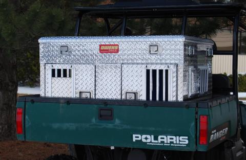 Dog Box Hunter Series Double Compartment with Top Storage / UTV / 45 W x 35 D x 29 H / Standard Vents with Rear Vents / Diamond Tread Aluminum / Owens Products