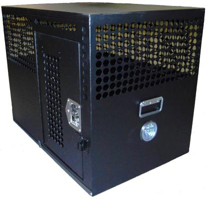 Dog Crate Professional K9 Series Tactical Single Compartment / Side Door / 36 W x 24 D x 29 H / Holes for Ventilation / Mill Finish Aluminum / Owens Products