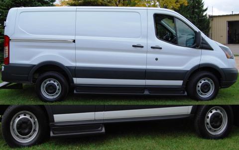 Running Boards Owens TPO Molded Factory 14-17 Ford Transit Van Passenger 130 Inch TPO Owens Products