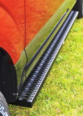 Running Boards Grip Strut Commercial 17-22 Ford F250/F350/F450/F550 W/ W/O Flares Super Cab Aluminum Textured Black Owens Products
