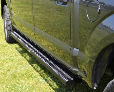 Running Boards Grip Strut Commercial 15-18 Ford F150 Super Cab Aluminum Textured Black Owens Products