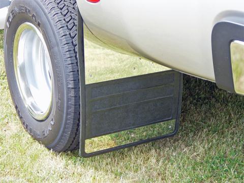 Mud Flaps Classic Dually Rubber Mudflaps / Stainless Steel Inserts / 10-18 Ram 3500 / 19 x 24 / Owens Products