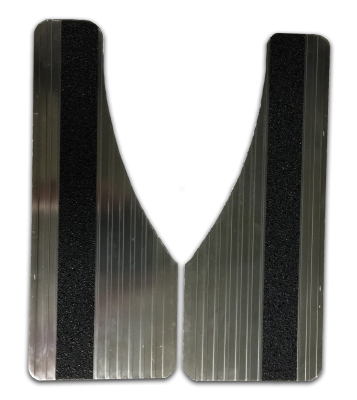 Mud Flaps Owens Classic Aluminum Mudflaps / Moon Cut / Extruded Aluminum / Universal Fit / 6.5 x 16 / Bright / Owens Products