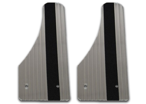 Stone Guards for Running Boards / Moon Cut / Extruded Aluminum / Bright / Pair / Owens Products
