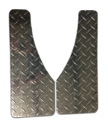 Mud Flaps Owens Classic Aluminum Mudflaps / Moon Cut / Diamond Tread Aluminum / Universal Fit / 6.5 x 16 / Black / Owens Products
