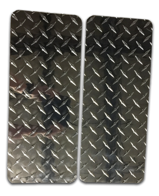 Mud Flaps Owens Classic Aluminum Mudflaps / Rectangular / Diamond Tread Aluminum / Universal Fit / 6.5 x 16 / Black / Owens Products