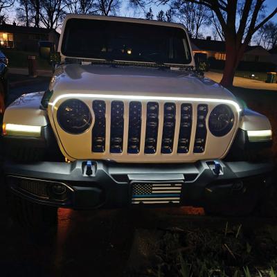 LED Knight Rider Scanning Hood Brow DRL Flex Cool White Kit for Cars and Jeeps Race Sport Lighting