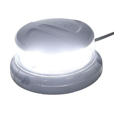 LoPro White and Amber Strobing Wig Wag Round Beacon with Portable Magnetic or 3-Hole Mount Base and Cigarette Lighter Power Chord Race Sport Lighting