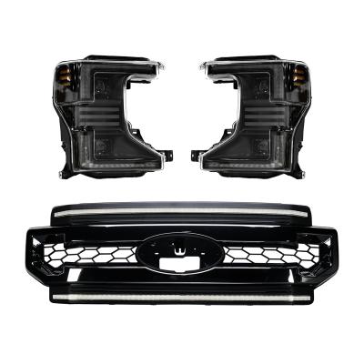 Essential Series Headlight and DRL Grille 2pc Bundle 20-22 Ford Super Duty OLM Outside Line Motoring