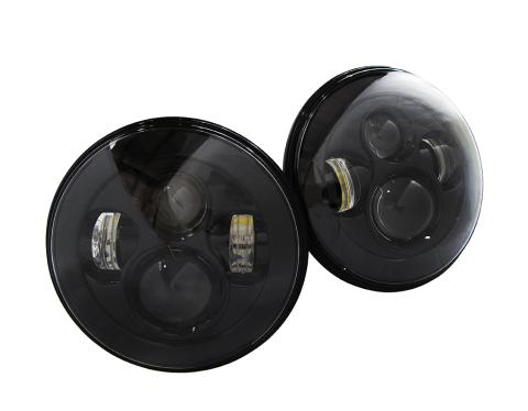7 Inch LED Projector Conversion Kit 4x10W Plug-N-Play H4 H/L Black Pair Race Sport Lighting