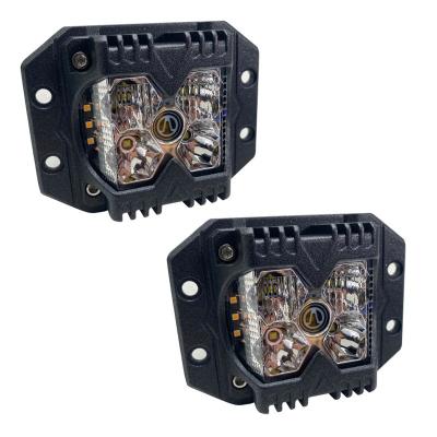 40-Watt LED Auxiliary Flush Mount Light with Amber Side Strobe HD Series with Clear Lens Pair Race Sport Lighting