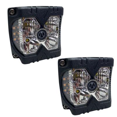 40-Watt LED Auxiliary Cube Light with Amber Side Strobe HD Series with Clear Lens Pair Race Sport Lighting