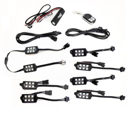 8-Piece Light 6SMD POD RGB Multi-Color Accent Kit with Remote Control ColorADAPT Race Sport Lighting
