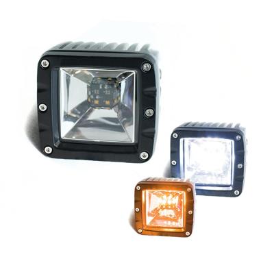 2-Function LED Cube style Forward light White/Amber Hi-Power Fog / Amber Turn Signal Race Sport Lighting