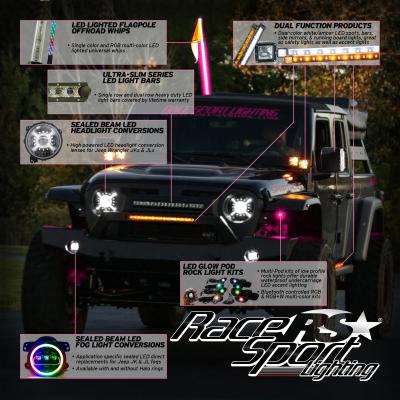 Graphical 23x23 Slat Wall hanging graphic only display for Jeep No power Race Sport Lighting