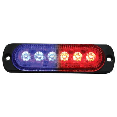 Red/Blue Switching 6-LED Ultra Slim Flush Mount 19-Flash Pattern Marker Strobe Light
