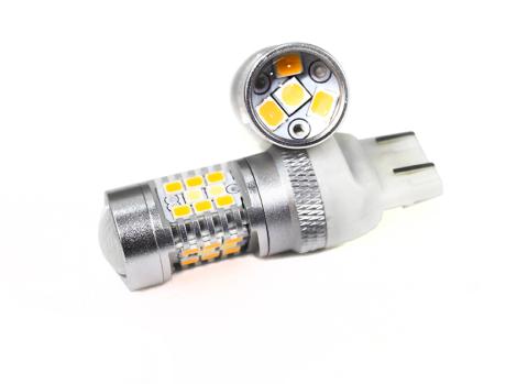 High-Powered 7443 White / Yellow LED Dual-Color Switchback Auto Bulbs Pair Race Sport Lighting