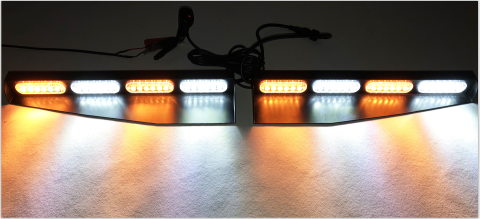 White / Amber Strobing Hi power LED Beacon Visor With 15+ patterns and optional Cigarette plug in Race Sport Lighting